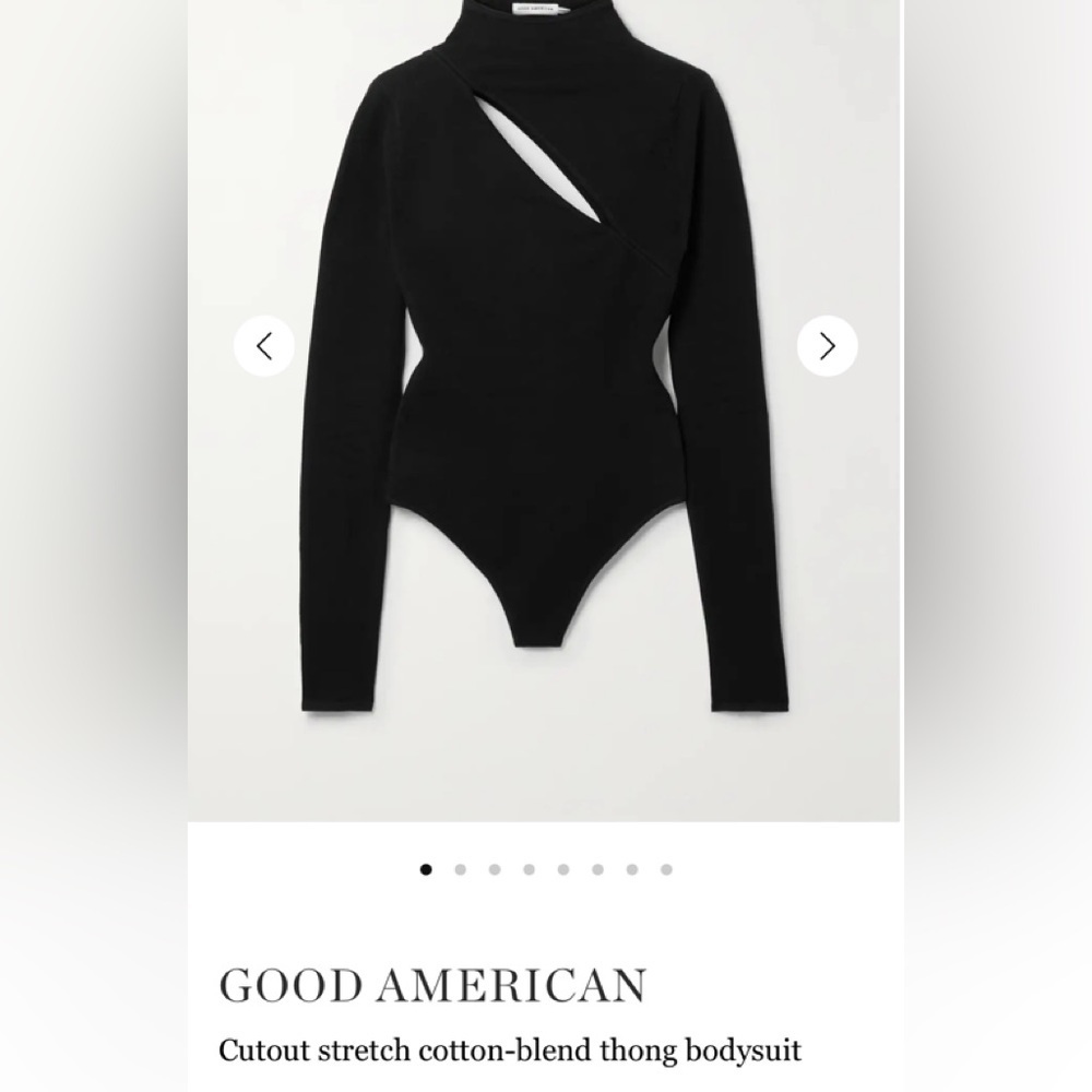 GOOD AMERICAN - Cutout Stretch Cotton-blend Thong Bodysuit - Black
$105.00 USD